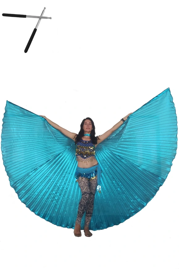 Alas de Isis color  azul cielo,  incluye las varillas
145 cm de Largo
Recomendada para personas con estatura de 1.50m a 1.75m 